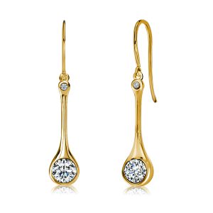 Earrings - Italo White Sapphire Skinny Drop Earrings In Sterling Silver, Apparel & Accessories, Italo jewelry - Online Catalog