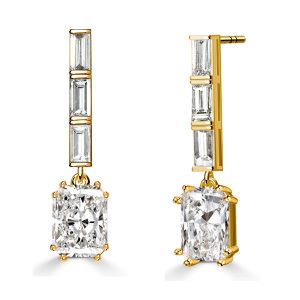 Earrings - Italo Radiant Cut White Drop Earrings In Sterling Silver, Apparel & Accessories, Italo jewelry - Online Catalog