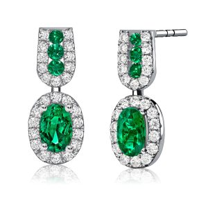 Earrings - Italo Oval Cut Emerald Earrings In Sterling Silver, Apparel & Accessories, Italo jewelry - Online Catalog