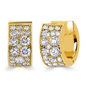 Earrings - Italo White Sapphire Earrings Round Cut Hoop Earrings For Women, Apparel & Accessories, Italo jewelry - Online Catalog