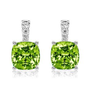 Earrings - Italo Peridot Earrings For Women Cushion Cut Drop Earrings, Apparel & Accessories, Italo jewelry - Online Catalog