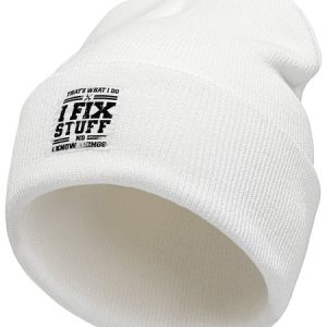That's What I Do I Fix Stuff And I Know Things Text Letter Beanie Hat, Hats, Lilicloth.com