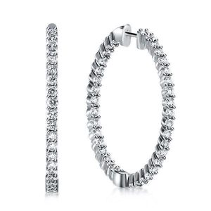 earrings - Classic Round Cut Silver Hoop Earrings, Italo jewelry - Online Catalog