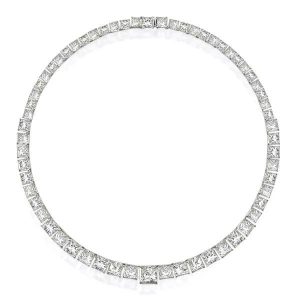 necklaces - Classic Princess Cut Tennis Necklace, Italo jewelry - Online Catalog