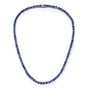 necklaces - Italo Blue Sapphire Necklace Tennis Necklace For Women, Italo jewelry - Online Catalog