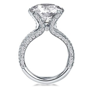 unique engagement rings - Split Shank Tension Setting Round Engagement Ring, Italo jewelry - Online Catalog