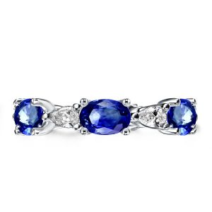 Eternity band - Classic Oval & Pear Cut Blue Wedding Band, Apparel & Accessories, Italo jewelry - Online Catalog