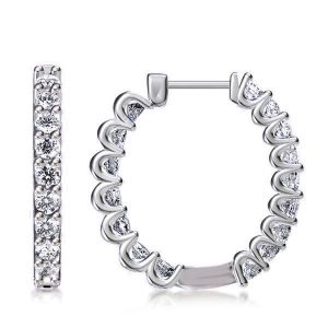 Earrings - Classic Round Cut Hoop Earrings Sterling Silver, Apparel & Accessories, Italo jewelry - Online Catalog