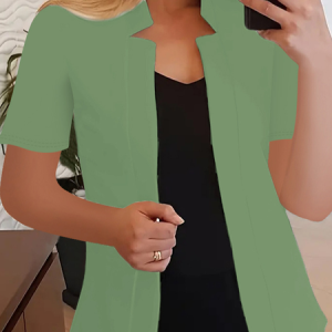 Women's Summer Outerwear Urban Plain Shawl Blazer, JustFashionNow Blazers, color:Aqua|size:XXL,