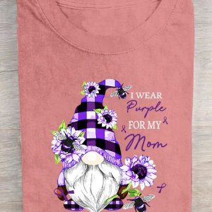 Wear Purpley For My For My Mom Alzheimer's Awareness Cotton T-shirt, T-shirts, Lilicloth.com