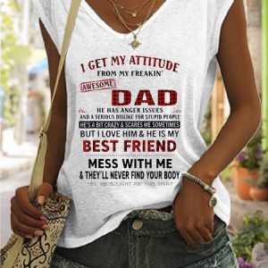 I Get My Attitude From Awesome Dad Knit, Tank Tops, Lilicloth.com