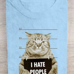 Loose Casual Cat T-Shirt, T-shirts, Lilicloth.com