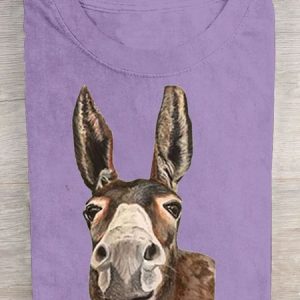 Funny Cattle Printed Casual T-Shirt, T-shirts, Lilicloth.com