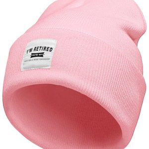 I'm Retired You're Not Have Fun At Work Tomorrow Funny Text Letter Beanie Hat, Hats, Lilicloth.com
