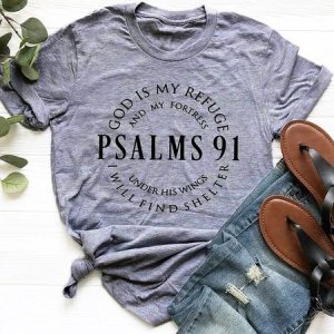 psalms 91 Print Women’s T-shirt, T-shirts, Lilicloth.com