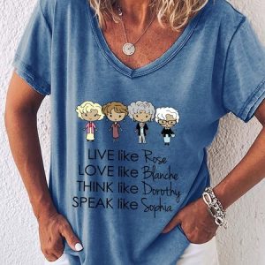 Golden Girls V Neck Casual Short Sleeve T-shirt, T-shirts, Lilicloth.com