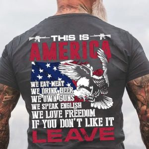 This Is America If You Don't Like It Leave Premium Casual Short Sleeve T-Shirt, T-shirts, Lilicloth.com