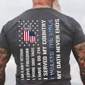 I AM A NAVY VETERAN I WALKED THE WALK  Short Sleeve T-Shirt, T-shirts, Lilicloth.com