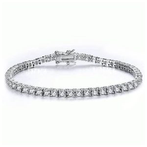 Bracelets - Italo Round Cut Tennis Bracelet For Women Silver Bracelet, Apparel & Accessories, Italo jewelry - Online Catalog