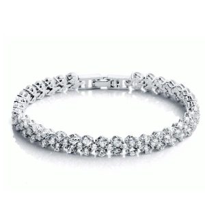 Bracelets - Italo Round Cut Created White Sapphire Tennis Bracelet, Apparel & Accessories, Italo jewelry - Online Catalog
