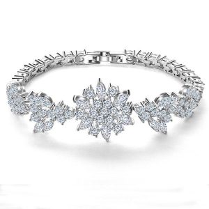 Bracelets - Italo Flower Design Created White Sapphire Bracelet, Apparel & Accessories, Italo jewelry - Online Catalog