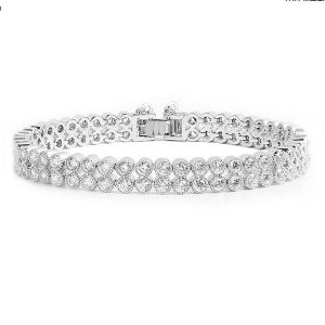 Bracelets - Italo Double Row Created White Sapphire Bracelet, Apparel & Accessories, Italo jewelry - Online Catalog