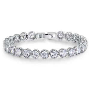 Bracelets - Italo Classic Round Cut Created White Sapphire Bracelet, Apparel & Accessories, Italo jewelry - Online Catalog
