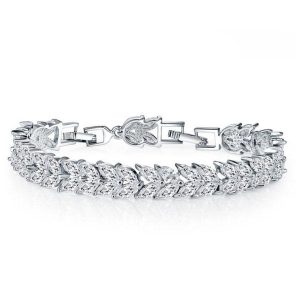 Bracelets - Wheat Design Created White Sapphire Bracelet, Apparel & Accessories, Italo jewelry - Online Catalog