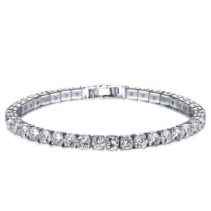 bracelets - Italo Round Created White Sapphire Tennis Bracelet, Italo jewelry - Online Catalog