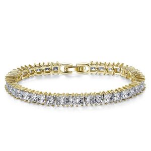 Bracelets - Italo Princess Cut Tennis Bracelet For Women Sterling Silver Bracelet, Apparel & Accessories, Italo jewelry - Online Catalog
