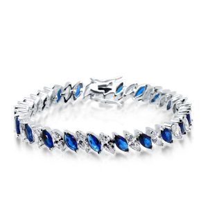 bracelets - Italo Marquise Created Sapphire Bracelet, Italo jewelry - Online Catalog