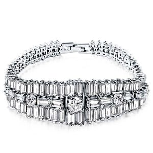 Bracelets - Baguette Triple Row Bracelet, Apparel & Accessories, Italo jewelry - Online Catalog