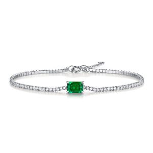 Bracelets - Emerald & Round Tennis Bracelet, Apparel & Accessories, Italo jewelry - Online Catalog