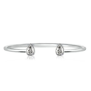 Bracelets - Bezel Pear Cut Open Bracelet, Apparel & Accessories, Italo jewelry - Online Catalog