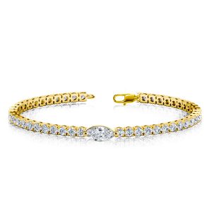 Bracelets - Marquise & Round Cut Tennis Bracelet In Golden, Apparel & Accessories, Italo jewelry - Online Catalog