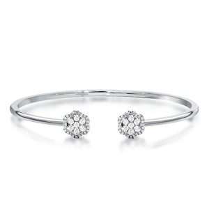 Bracelets - Halo Round Cut Cluster Cuff Bracelet, Apparel & Accessories, Italo jewelry - Online Catalog
