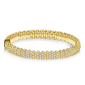 Bracelets - Golden Pave Setting Eternity Bangle Bracelet, Apparel & Accessories, Italo jewelry - Online Catalog