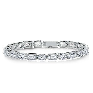 Bracelets - Alternating Oval & Emerald Tennis Bracelet, Apparel & Accessories, Italo jewelry - Online Catalog