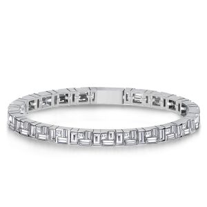 Bracelets - Stacked Design Bezel Baguette Tennis Bracelet For Women, Apparel & Accessories, Italo jewelry - Online Catalog