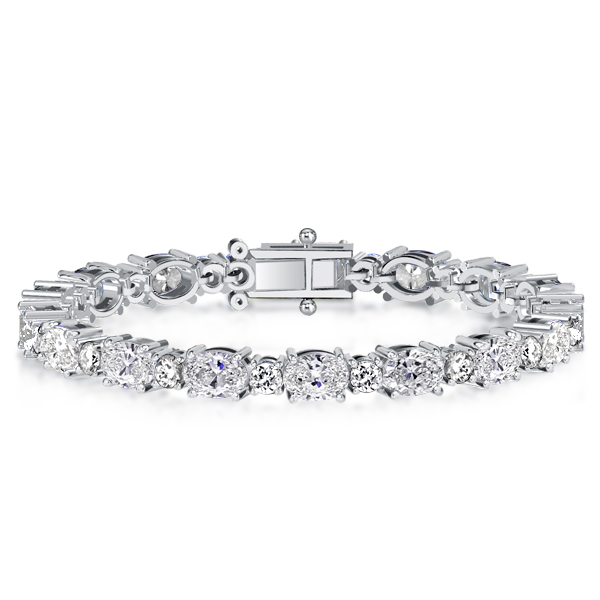 Bracelets - Alternating Oval & Round Cut Tennis Bracelet For Women, Apparel & Accessories, Italo jewelry - Online Catalog