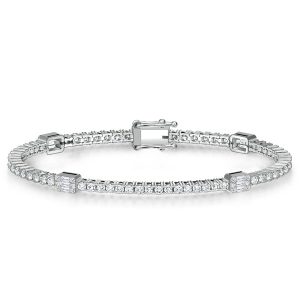 Bracelets - Round & Baguette Cut Tennis Bracelet For Women, Apparel & Accessories, Italo jewelry - Online Catalog