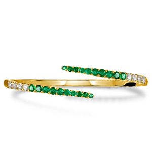 Bracelets - Round Cut Emerald Green Cuff Bracelet For Women, Apparel & Accessories, Italo jewelry - Online Catalog