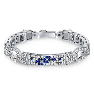 Bracelets - Italo Pave Setting Blue Art Deco Bracelet Vintage Bracelet, Apparel & Accessories, Italo jewelry - Online Catalog