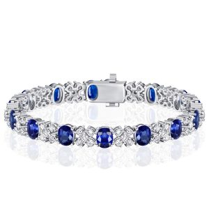 Bracelets - Cornflower Oval Cut Blue Sapphire Tennis Bracelet In Silver, Apparel & Accessories, Italo jewelry - Online Catalog