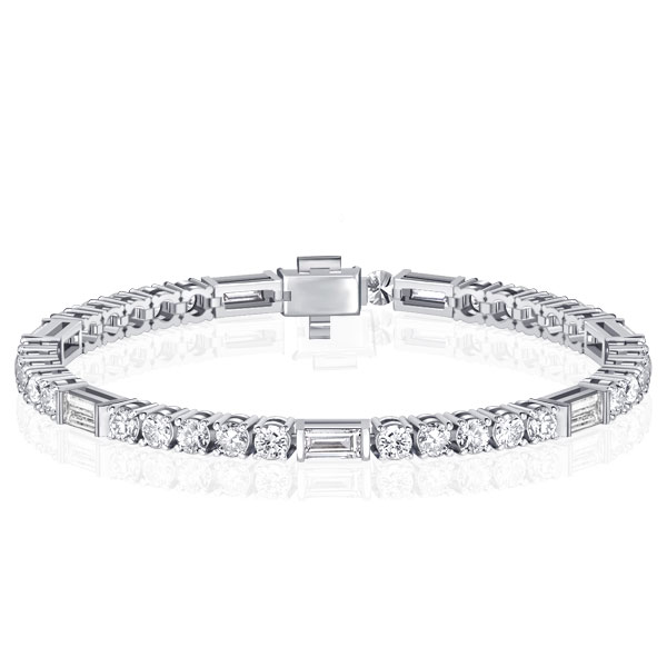 Bracelets - Italo Art Deco White Sapphire Tennis Bracelet For Women, Apparel & Accessories, Italo jewelry - Online Catalog