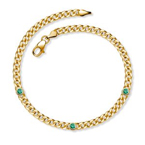Bracelets - Italo Golden Emerald Sapphire Cuban Link Bracelet, Apparel & Accessories, Italo jewelry - Online Catalog