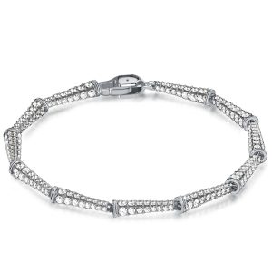 Bracelets - Italo Pave Setting Lola Linked Bracelet In Sterling Silver, Apparel & Accessories, Italo jewelry - Online Catalog