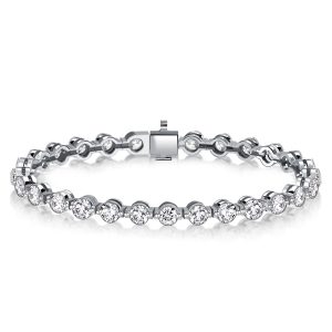 Bracelets - Italo Round Cut Tennis Bracelet For Women (10.08 CT. TW.), Apparel & Accessories, Italo jewelry - Online Catalog