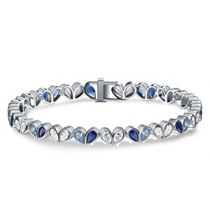Bracelets - Italo Pear Cut Blue Sapphire Tennis Bracelets For Wedding, Apparel & Accessories, Italo jewelry - Online Catalog