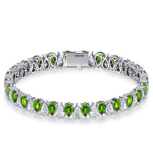 Bracelets - Italo Pear Cut Peridot Tennis Bracelets For Wedding, Apparel & Accessories, Italo jewelry - Online Catalog